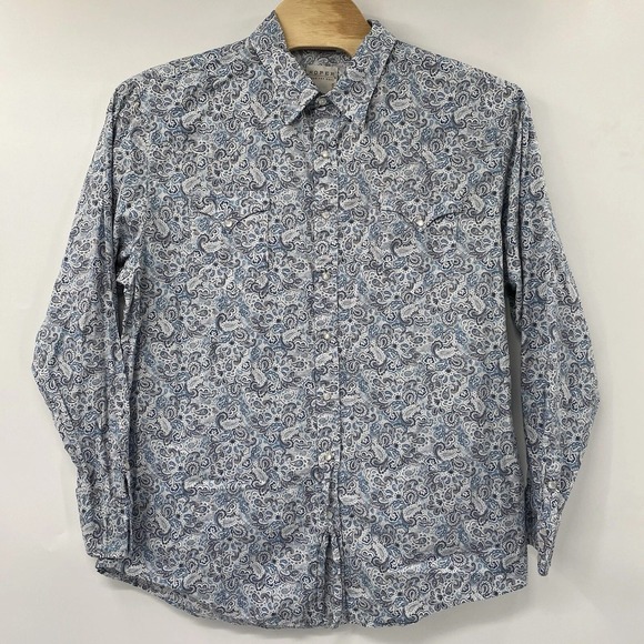 Roper Mens Paisley Print Long Sleeve Western Shirt 2XL - Picture 2 of 4
